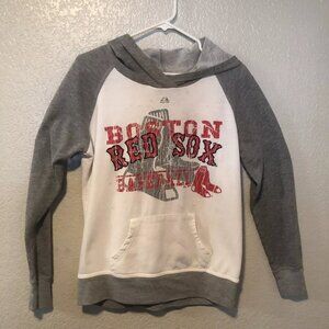 Boston Red Sox Distressed Graphic Pullover Hoodie Size Large